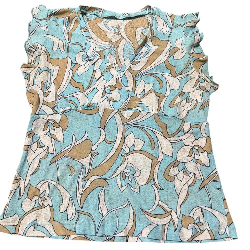 Y2K Fairycore Blue Floral Baby Doll Tie Top Size Small